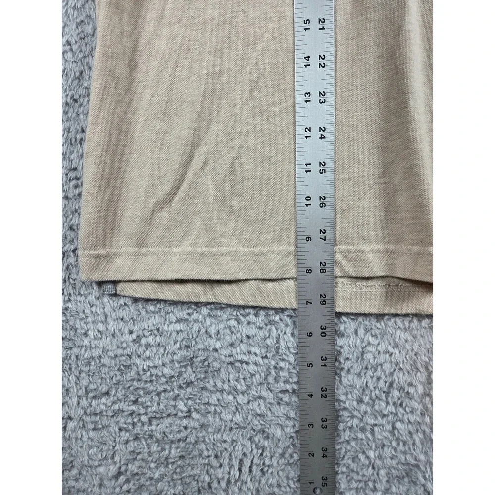 Banana Republic Pique Polo Large Tan Mens Organic Cotton Elephant Logo Short Slv